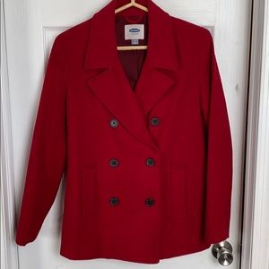Red Old Navy Pea Coat